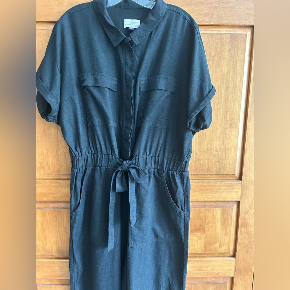 Universal Thread Black Button-Front Jumpsuit - Picture 3 of 4